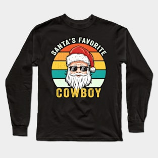 Santa'S Favorite Cow Rodeo Long Sleeve T-Shirt